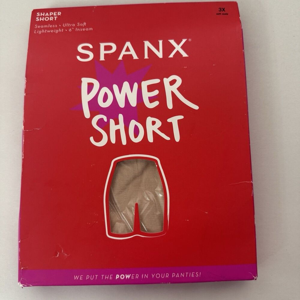 Spanx Power Short Shaper Short Seamless Ultra Soft 6" Inseam Soft Nude 3X